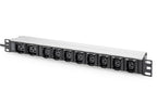 Digitus Regleta de enchufes con perfil de aluminio, 10 tomas