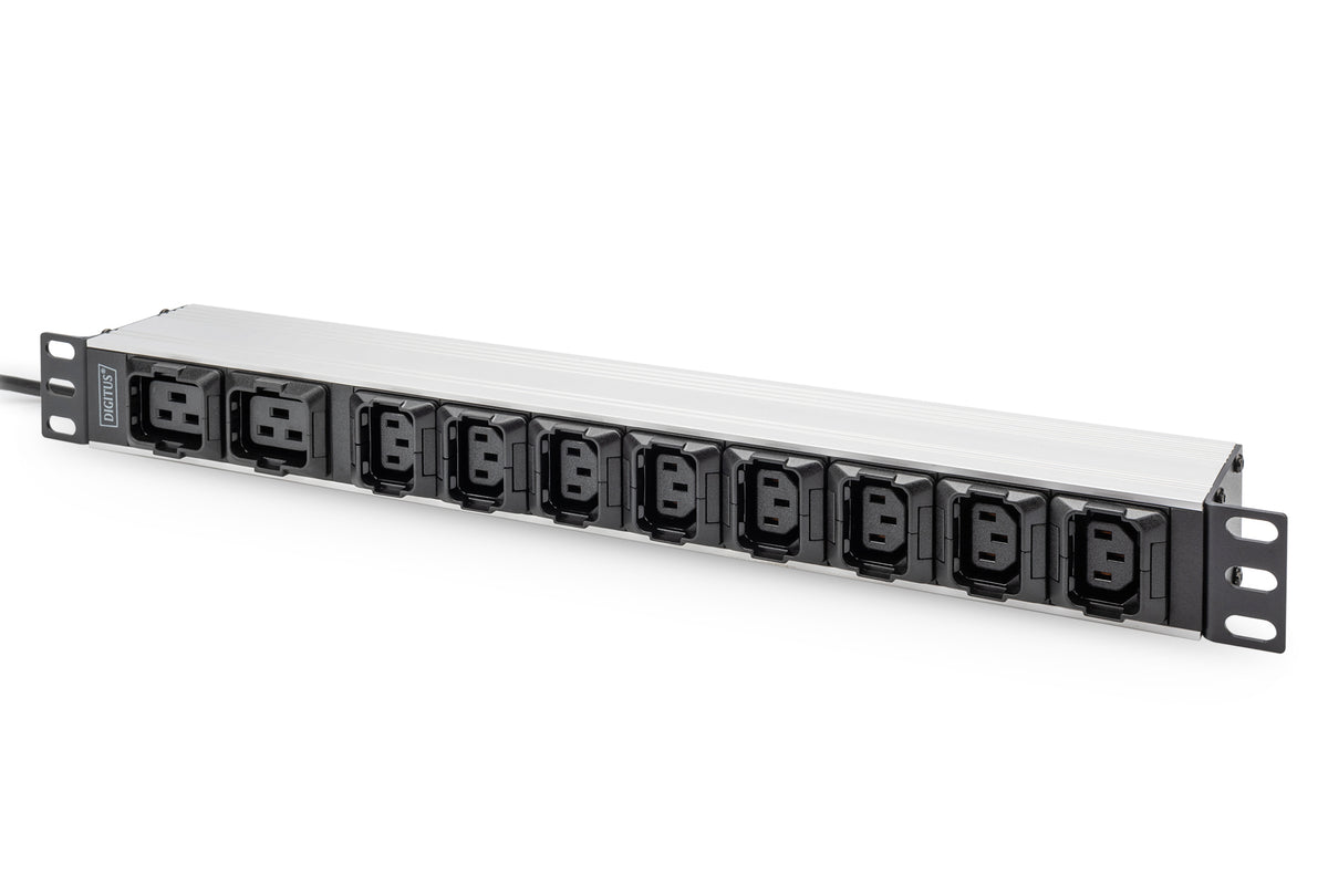 Digitus Regleta de enchufes con perfil de aluminio, 10 tomas