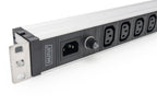 Digitus Regleta de enchufes con perfil de aluminio, 9 tomas, entrada IEC C14