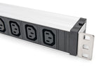 Digitus Regleta de enchufes con perfil de aluminio, 9 tomas, entrada IEC C14