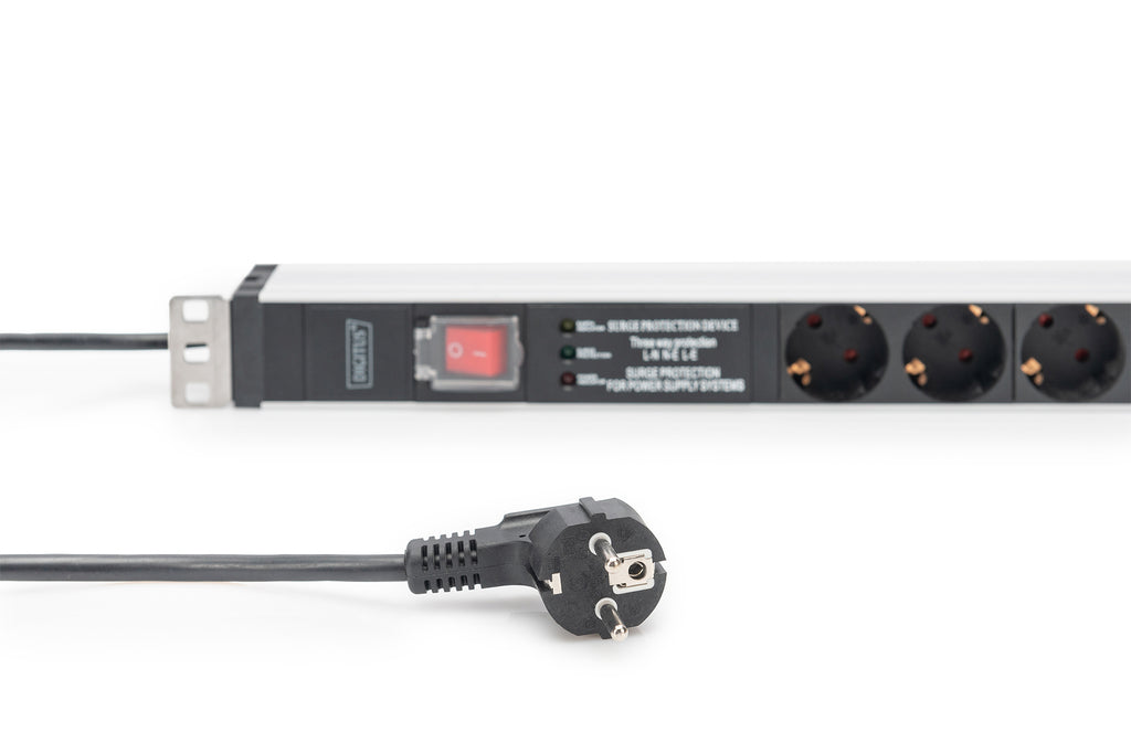 Digitus Regleta de enchufes con perfil de aluminio e interruptor