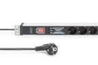Digitus Regleta de enchufes con perfil de aluminio e interruptor
