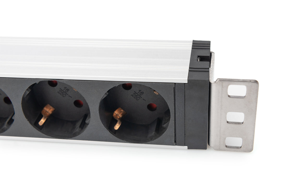 Digitus Regleta de enchufes con perfil de aluminio e interruptor