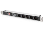 Digitus Regleta de enchufes con perfil de aluminio e interruptor