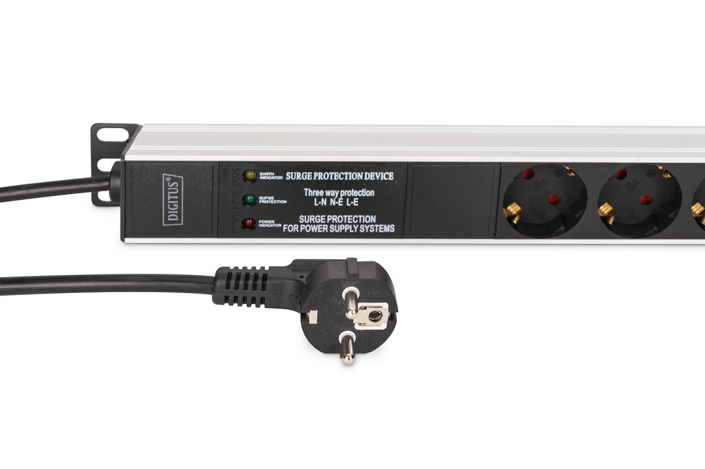 Digitus DN-95438 unidad de distribución de energía 9 tomas CA 1U Negro, Plata
