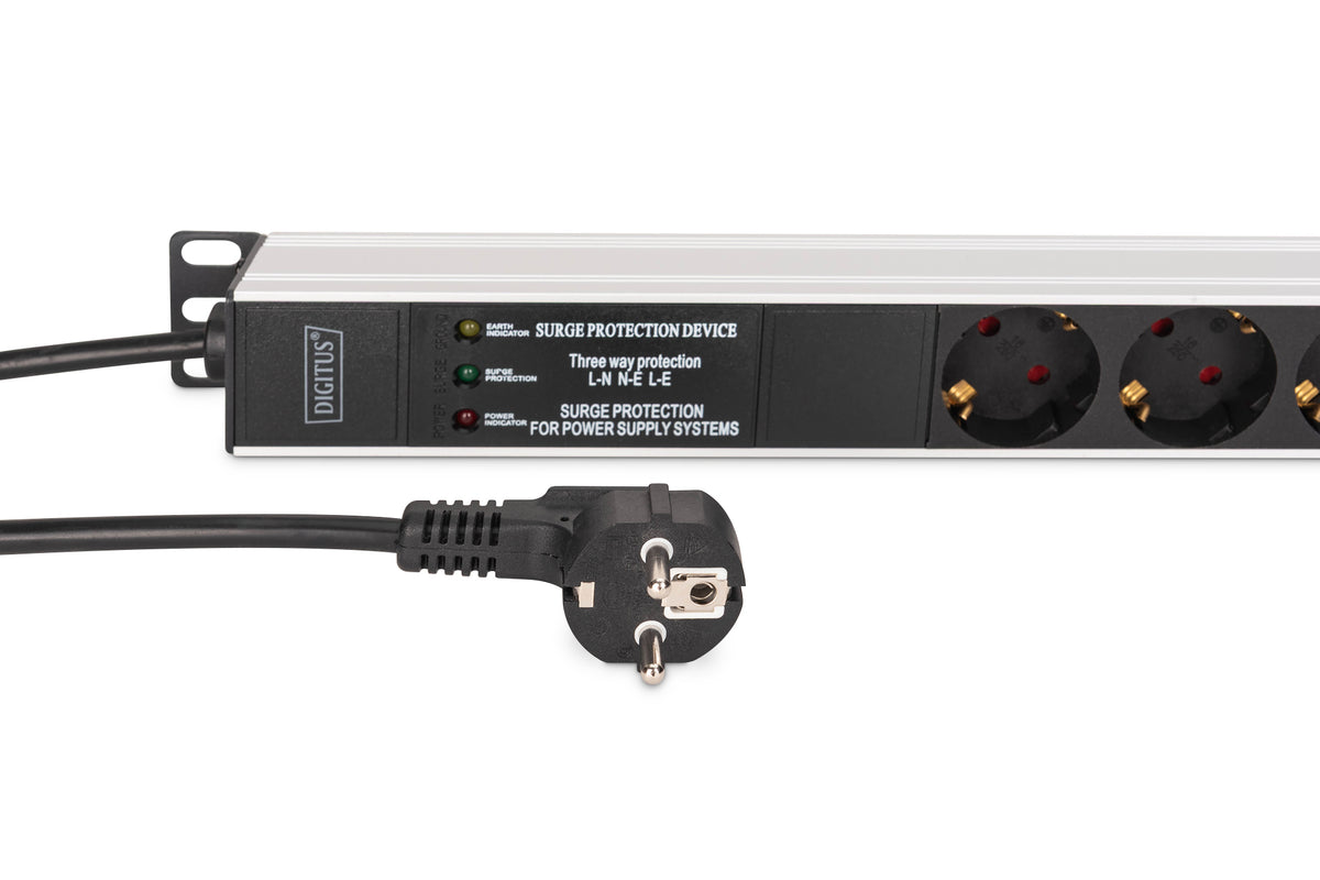 Digitus DN-95438 unidad de distribución de energía 9 tomas CA 1U Negro, Plata