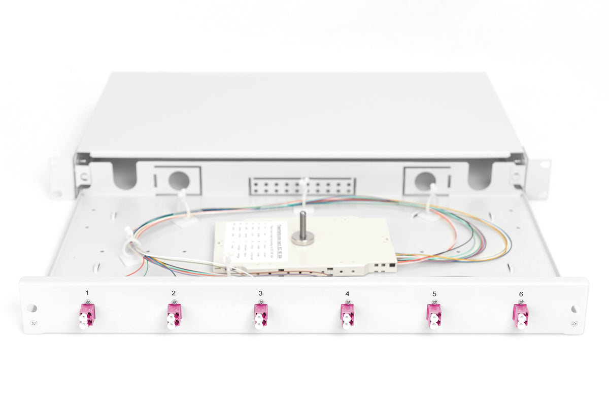 Digitus Fiber Optic Sliding Splice Box, 1U, Equipped, LC, OM4