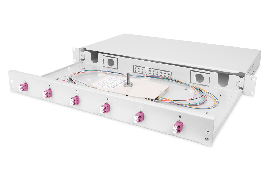 Digitus Fiber Optic Sliding Splice Box, 1U, Equipped, LC, OM4