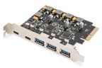 Digitus Tarjeta PCIe 2x USB-C + 3x USB