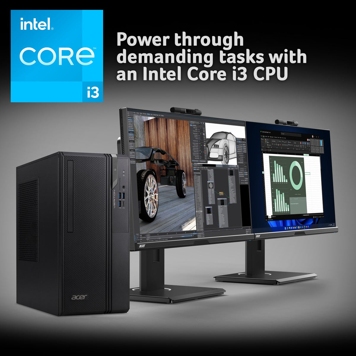 Acer Veriton S Intel Core i3-14100 8GB RAM 256GB SSD