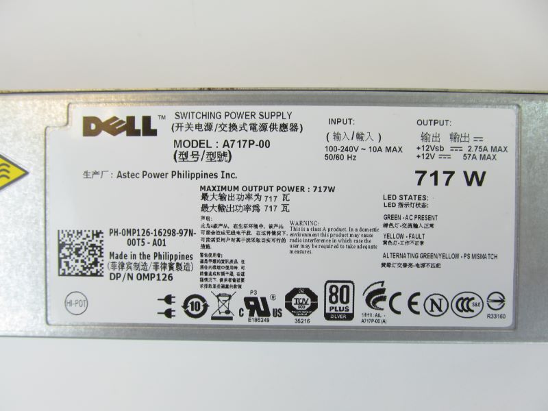 Dell PWR SPLY 717W RDNT ASTEC MP126-RFB – Reacondicionado (3)