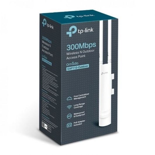 Punto de Acceso Inalámbrico TP-Link Omada EAP110 V2 PoE 300Mbps/ 2.4GHz/ Antenas de 5dBi/ WiFi 802.11n/b/g (4)
