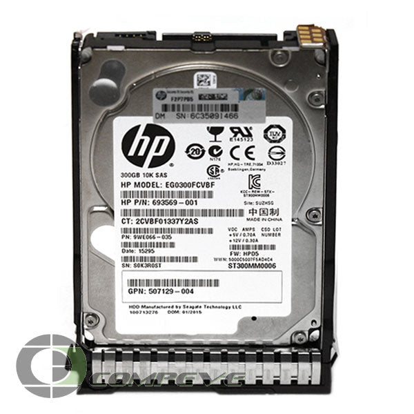 HPE 300 GB, 2.5quot, SAS, EG0300FCVBF-RFB – Reacondicionado