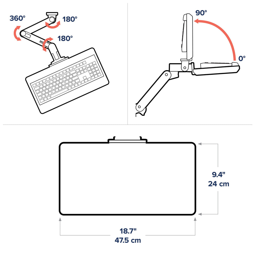 Ergotron 45-685-290 - Bandeja para montaje de brazo para teclado/ratón (3)