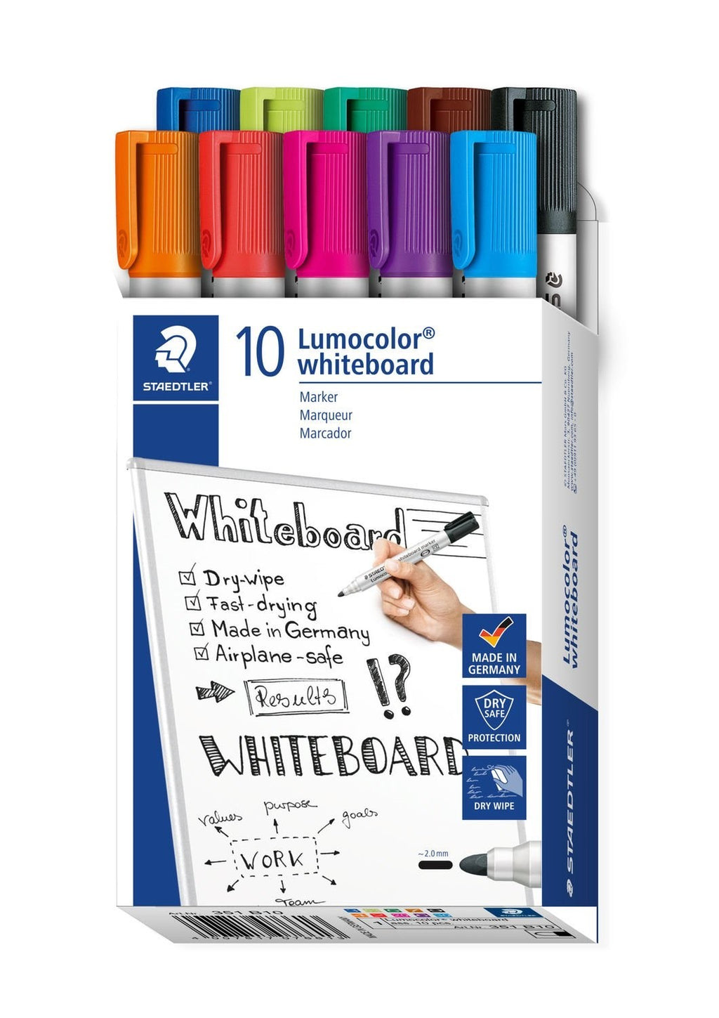 Staedtler Lumocolor 351 B10 marcador 10 piezas punta redonda negro (2)