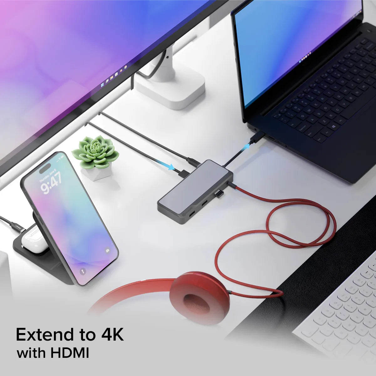 ALOGIC FUPHD1 base de conexión/replicador de puertos para portátil con cable USB