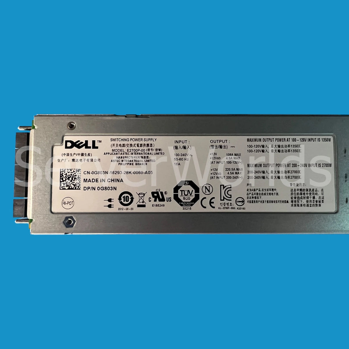 Dell PWR SPLY 1350W/2700W RDNT EMSN G803N-RFB – Reacondicionado (4)