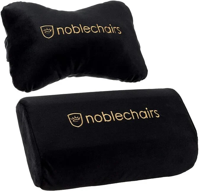 noblechairs juego de cojines negro, dorado, 2 piezas