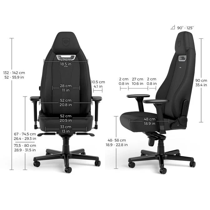 noblechairs LEGEND silla gaming Edición negra, cuero PU de alta tecnología
