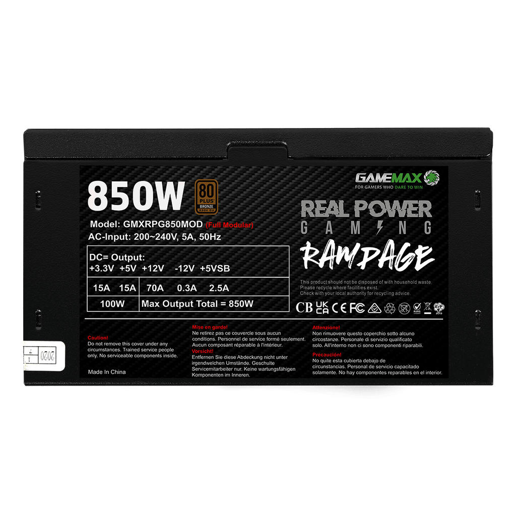 Gamemax RPG Rampage Fuente Alimentación 850W Totalmente Modular 80 Plus (3)