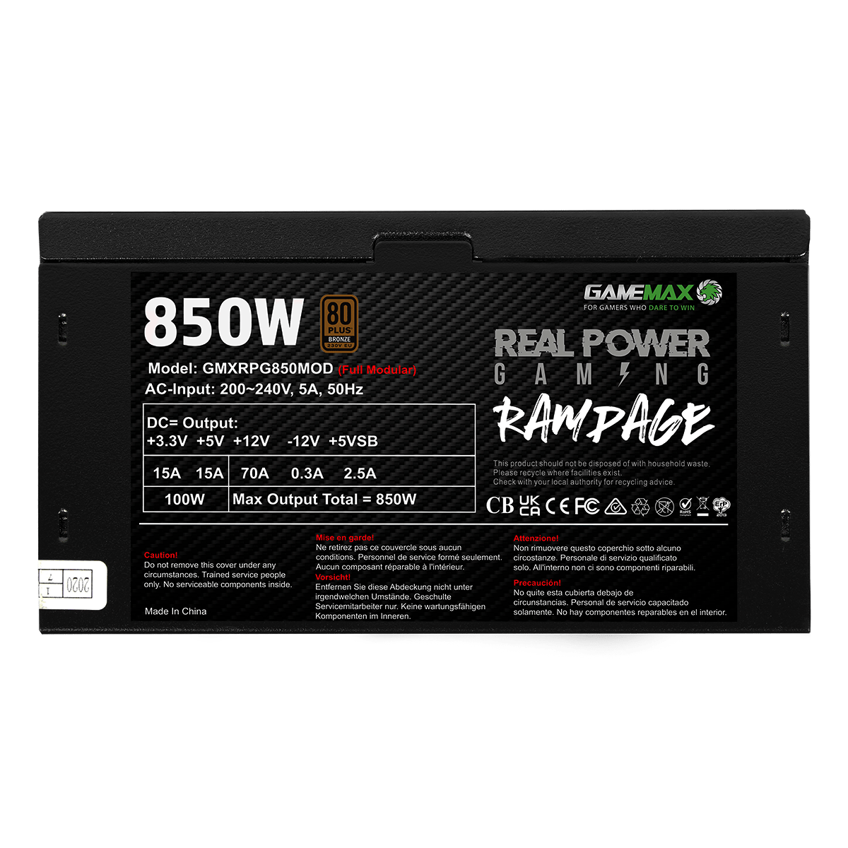 Gamemax RPG Rampage Fuente Alimentación 850W Totalmente Modular 80 Plus (3)
