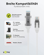 Goobay 74377 adaptador género cable USB 3.0 type RJ45 blanco