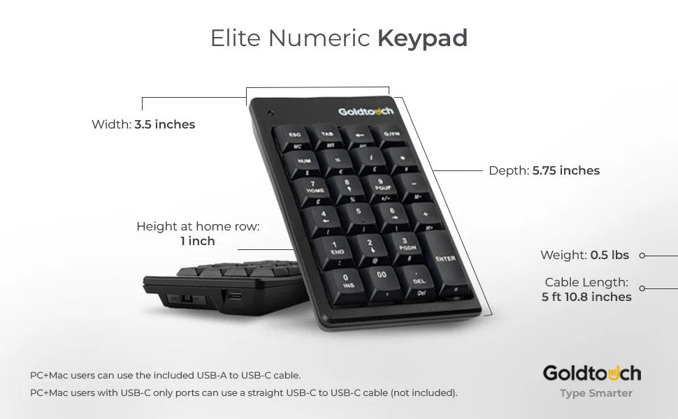 Goldtouch Elite USB Teclado numérico (4)