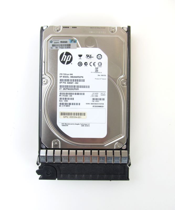 HP HDD SAS 6G 7.2K LFF de 2TB 602119-001-RFB Reacondicionado