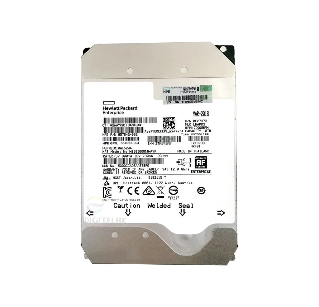 Hgst Hitachi 10TB 7.2K 12G 3.5" HUH721010AL5204-RFB – Reacondicionado
