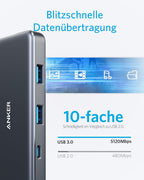 Anker A83460A2 base de conexión/replicador de puertos para portátil USB 2.0