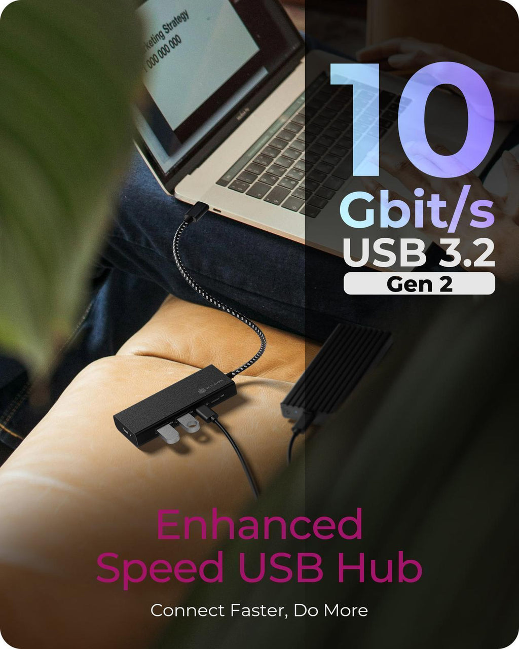 ICY BOX IB-HUB1436-CPD - hub - 4 porte