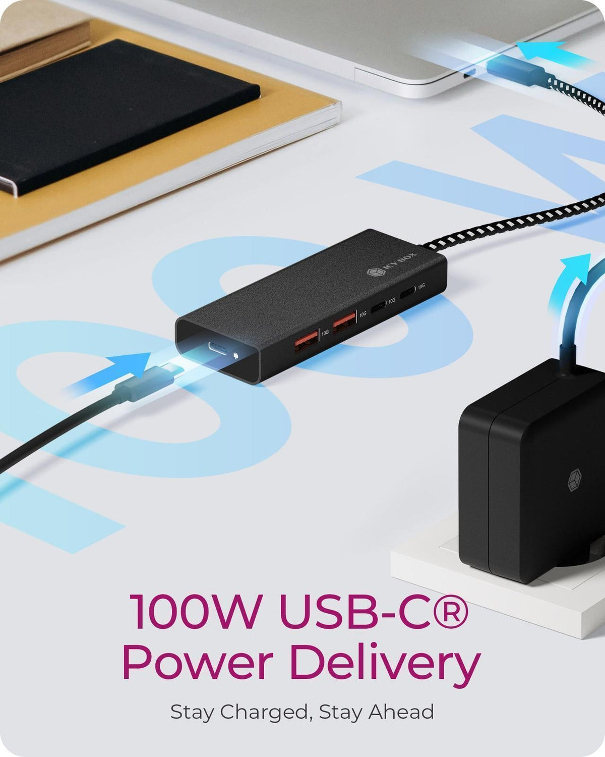 ICY BOX IB-HUB1436-CPD - hub - 4 porte
