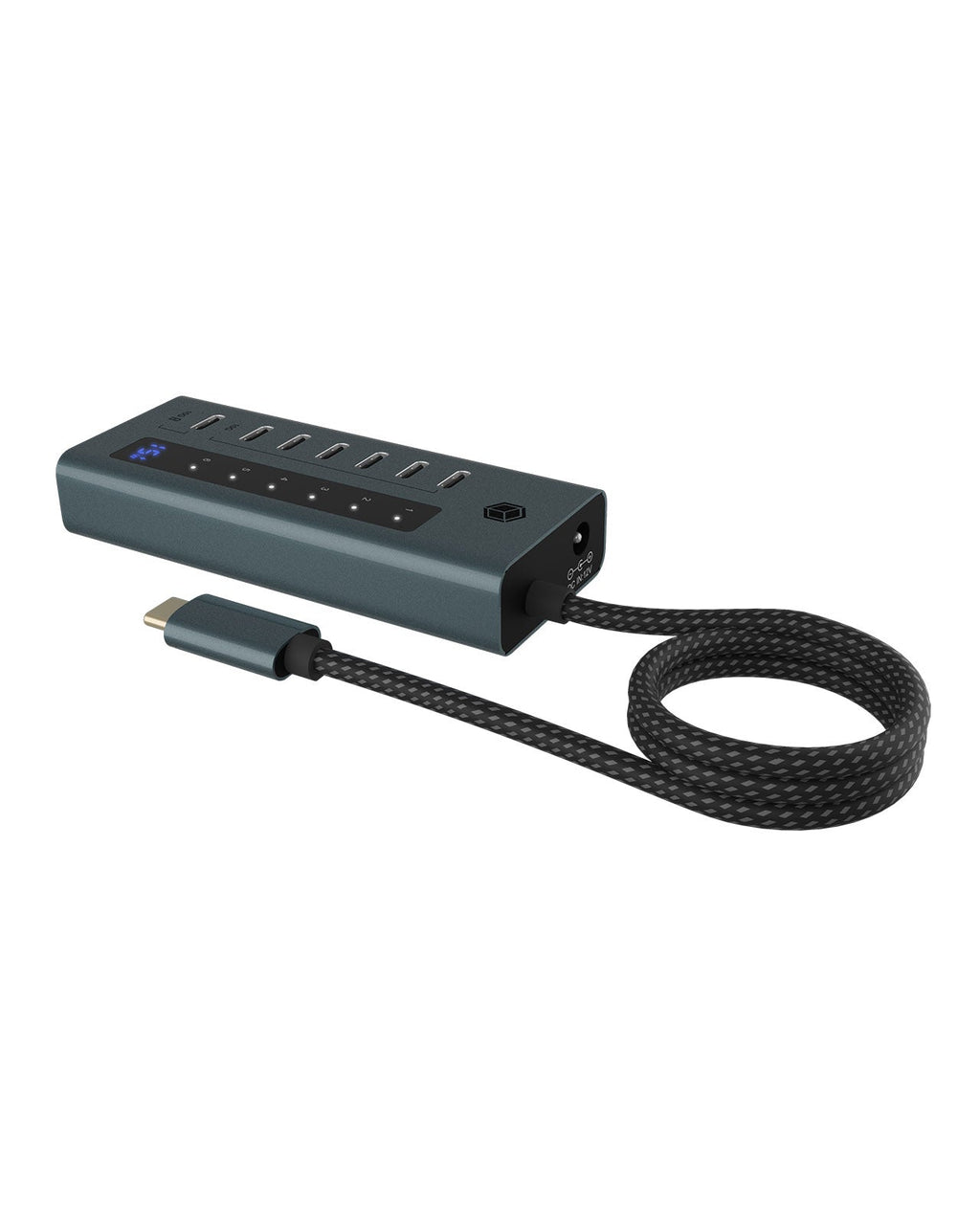 ICY BOX IB-HUB1457-C31 USB 3.2 Gen 1 Tipo-C 10000 Mbit/s Azul, Gris
