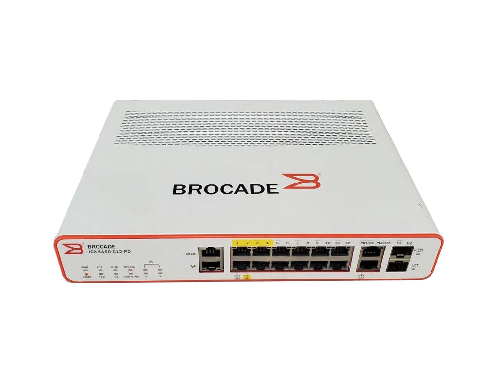 Brocade ICX 6450 12x 1G PoE Switch, ICX6450-C12-PD-RFB – Reacondicionado
