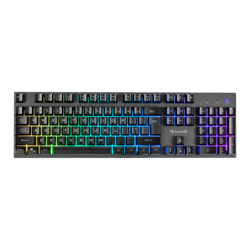 Teclado gaming Marvo Scorpion K604 Soldat 20 cable RGB multimedia