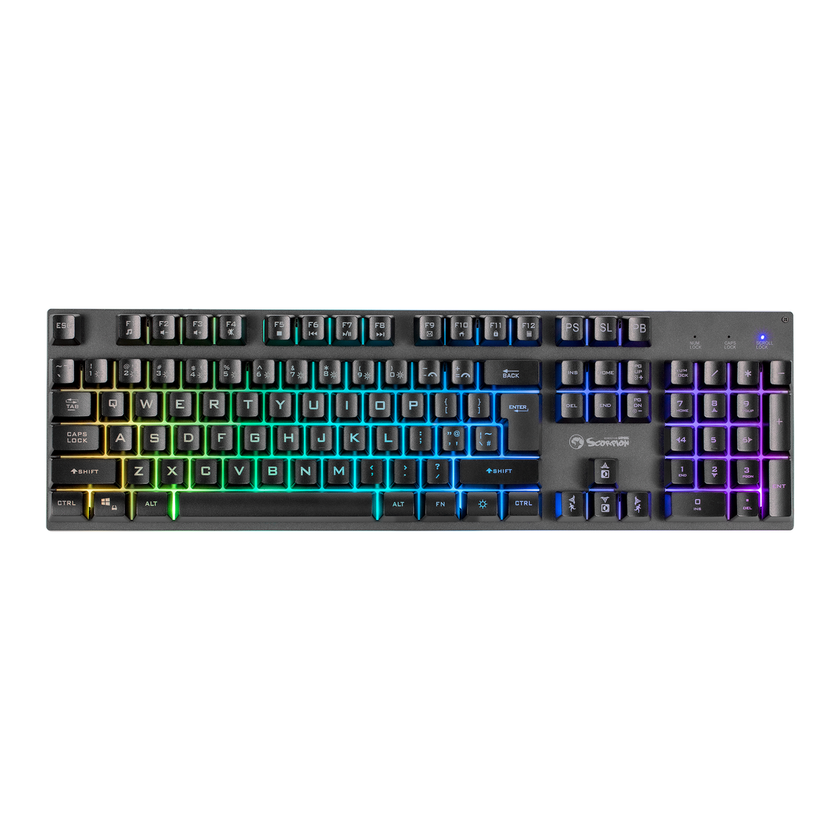 Teclado gaming Marvo Scorpion K604 Soldat 20 cable RGB multimedia