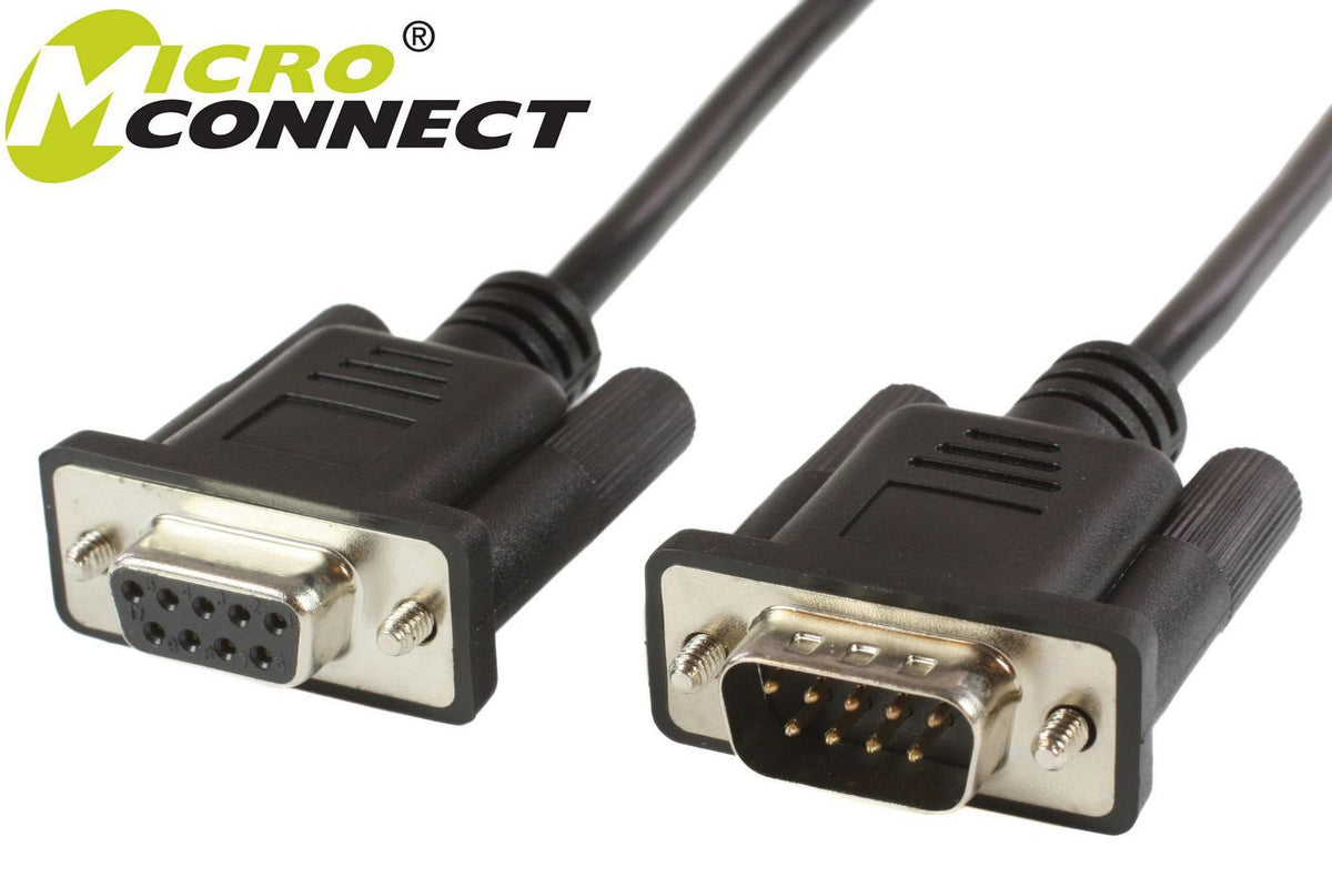 Microconnect SCSEHN3B cable de serie Negro 3 m DB-9