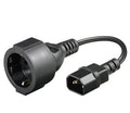 Microconnect PE130075 cable de transmisión Negro 0,23 m C14 acoplador Schuko