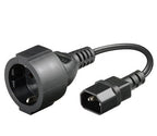 Microconnect PE130075 cable de transmisión Negro 0,23 m C14 acoplador Schuko