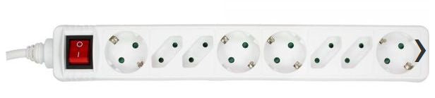Microconnect GRU0083W base múltiple 3 m 8 salidas AC Interior Blanco
