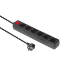 Microconnect GRU006B base múltiple 1,8 m 6 salidas AC Interior Negro