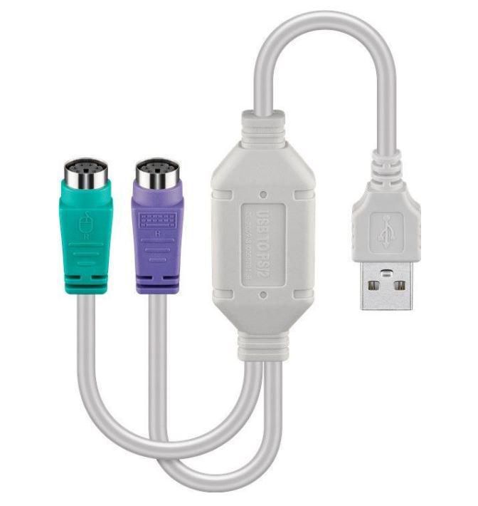 Microconnect USBA2XPS2 cable ps/2 0,3 m Blanco