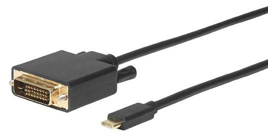 Microconnect USB3.1CDVI18B adaptador de cable de vídeo 1,8 m USB Tipo C DVI-D Negro