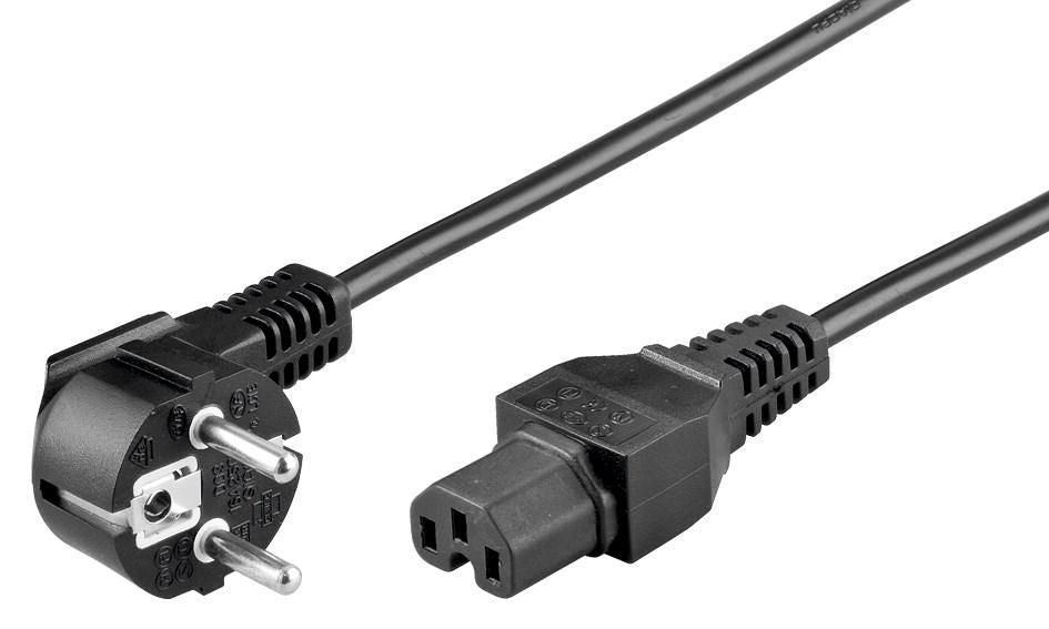Microconnect PE010419 cable de transmisión Negro 2 m Enchufe tipo E+F C15 acoplador