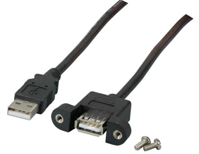 Microconnect USBAAF1PANEL2 cable USB USB 2.0 1,8 m USB A Negro