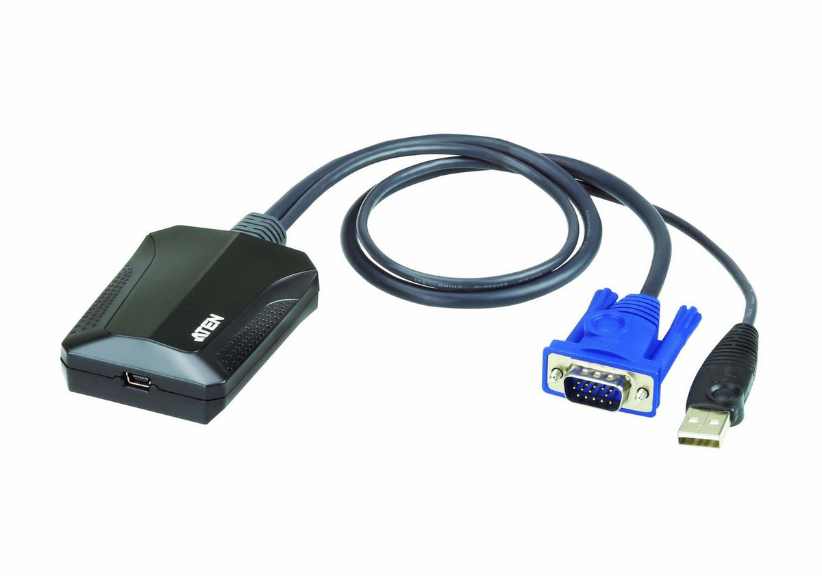 ATEN CV211 cable para video, teclado y ratón (kvm) Negro, Azul