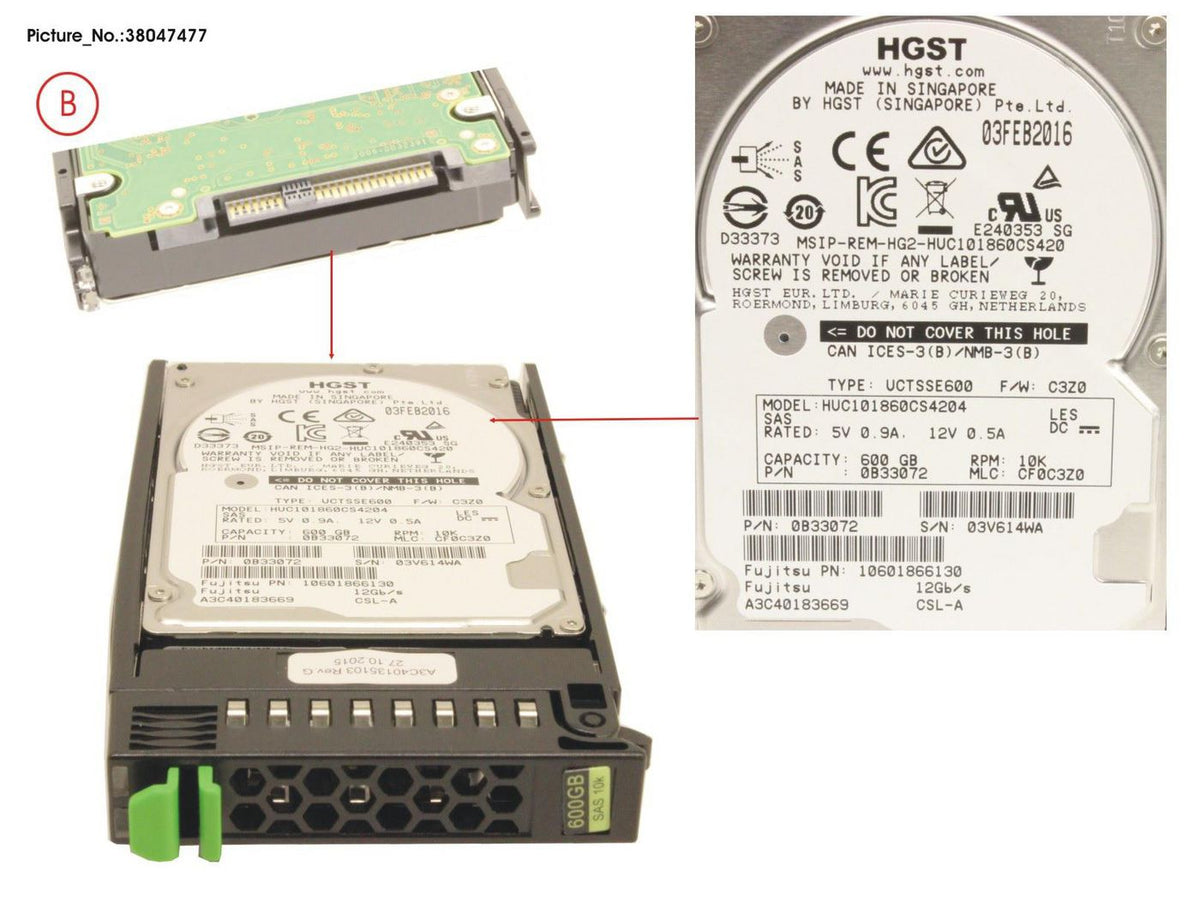 CoreParts AHDD088 disco duro interno 600 GB 10000 RPM 2.5" SATA