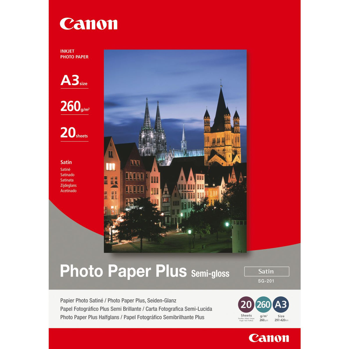Canon 1686B026 papel fotográfico A3 Semi-brillo