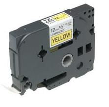 Brother Gloss Laminated Labelling Tape - 12mm, Black/Yellow cinta para impresora de etiquetas TZ