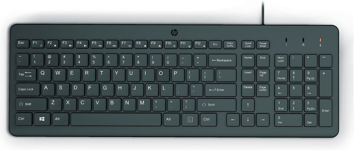 HP 150 USB-A Wired Keyboard teclado Universal Negro